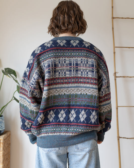 Teal Grandad Jumper - XL