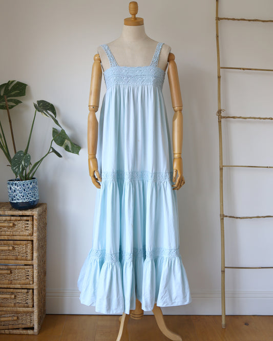 Laura Ashley Crochet Tiered Dress - XS