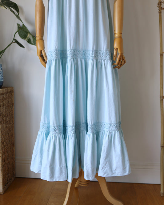 Laura Ashley Crochet Tiered Dress - XS