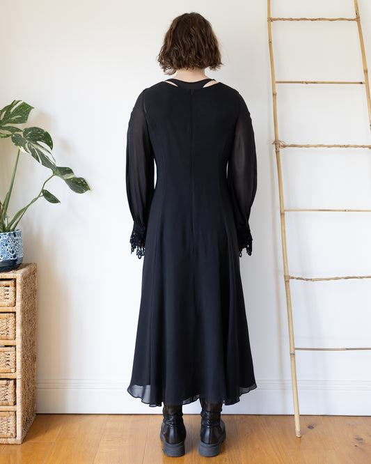 Laura Ashley Chiffon Silk Dress - M