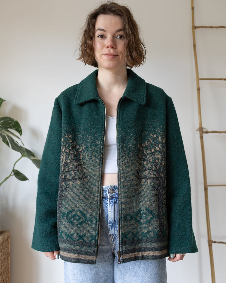 Forest Green Tree Jacket - XL