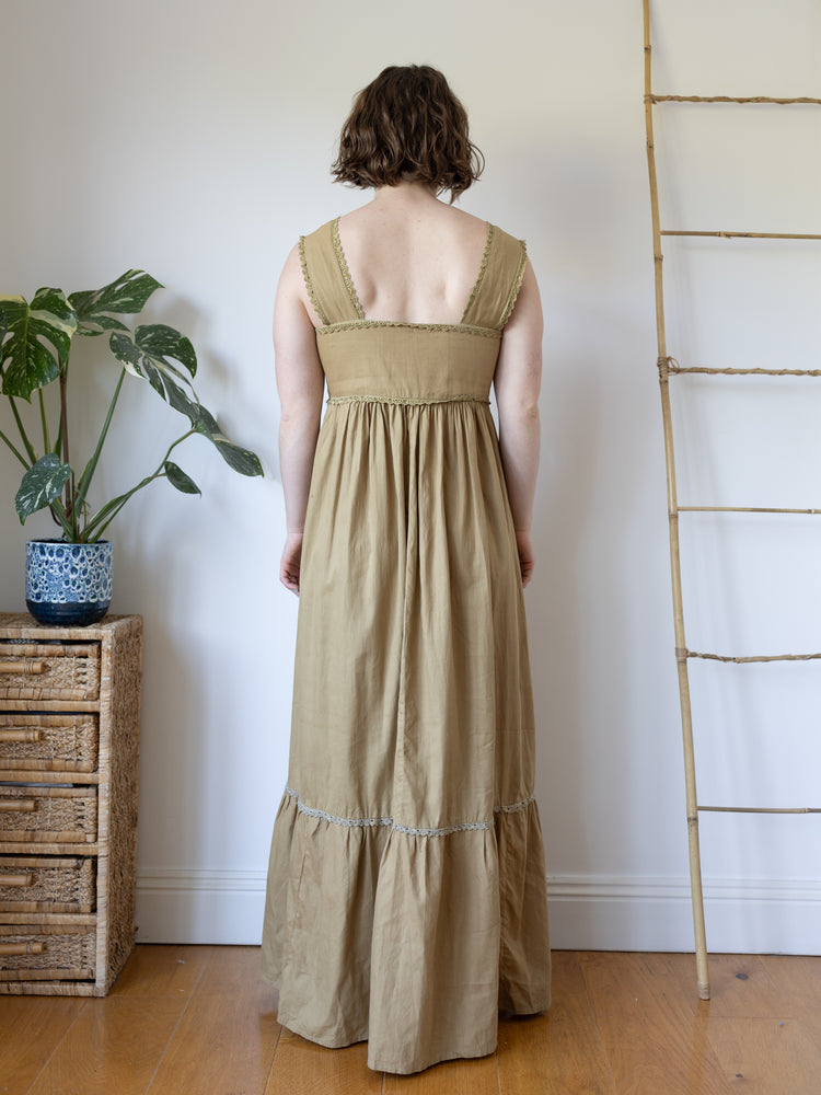 Sand Brown Button Up Dress - S