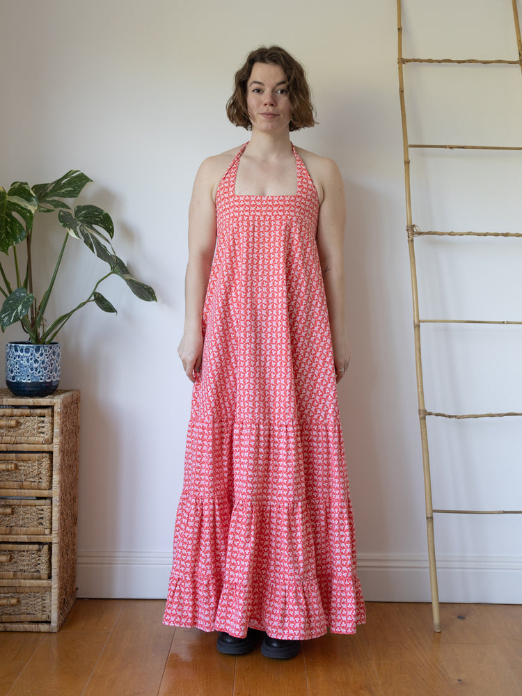 Laura Ashley Halterneck Tiered Dress - XS