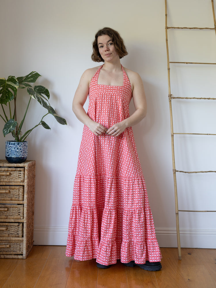 Laura Ashley Halterneck Tiered Dress - XS