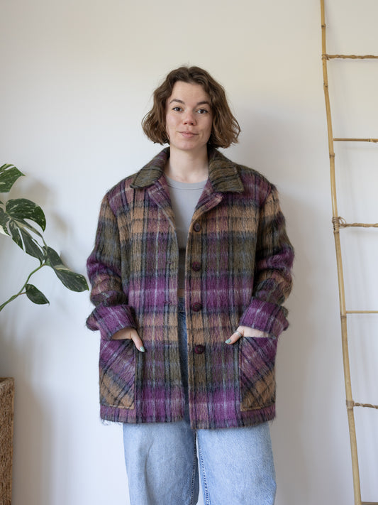 Green & Purple Mohair Jacket - L