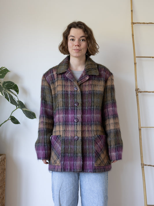 Green & Purple Mohair Jacket - L