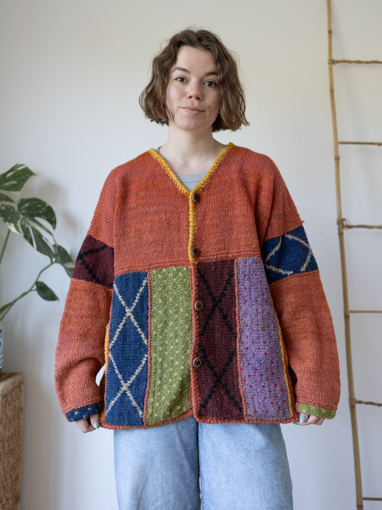Amano Rust Orange Cardigan - XL