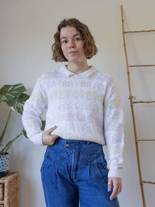 Daffodil Floral Cotton Jumper - S