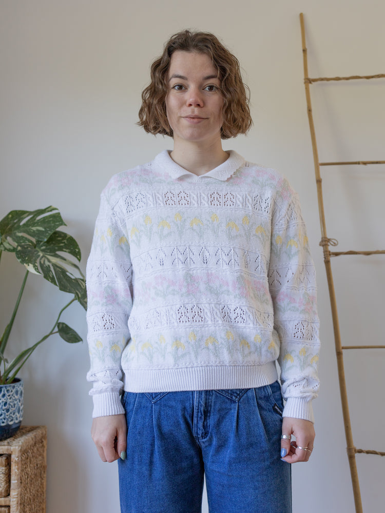 Daffodil Floral Cotton Jumper - S