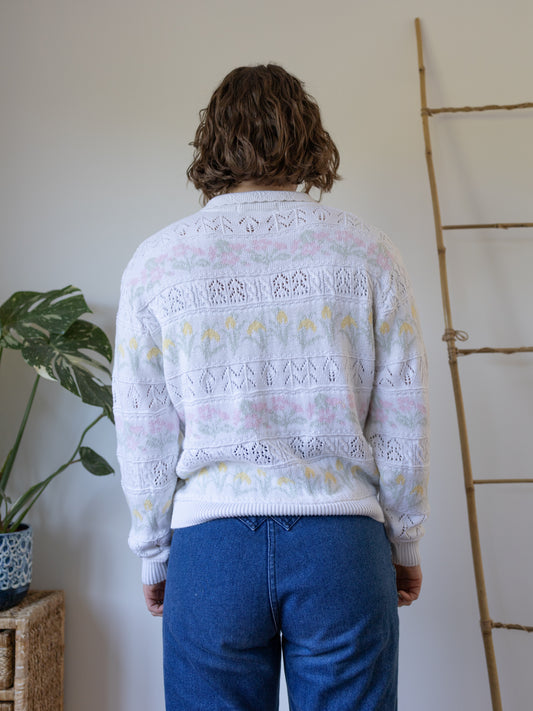 Daffodil Floral Cotton Jumper - S