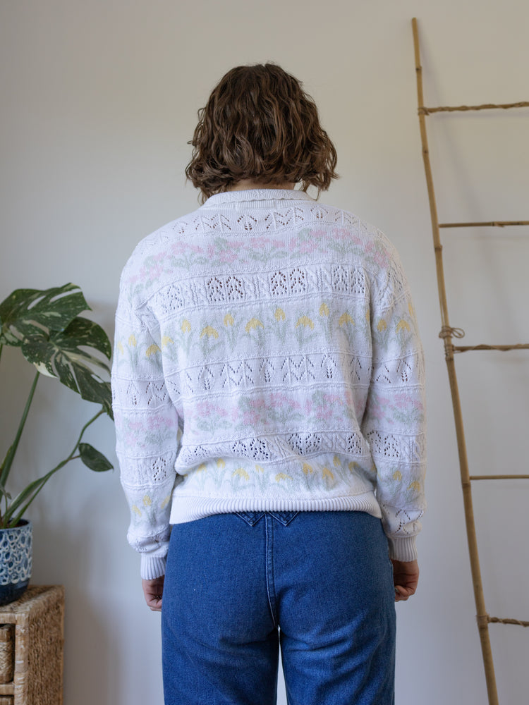 Daffodil Floral Cotton Jumper - S