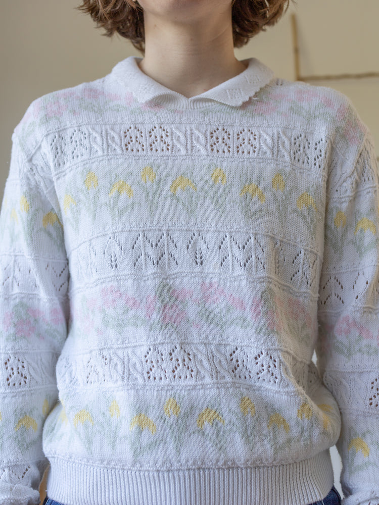 Daffodil Floral Cotton Jumper - S