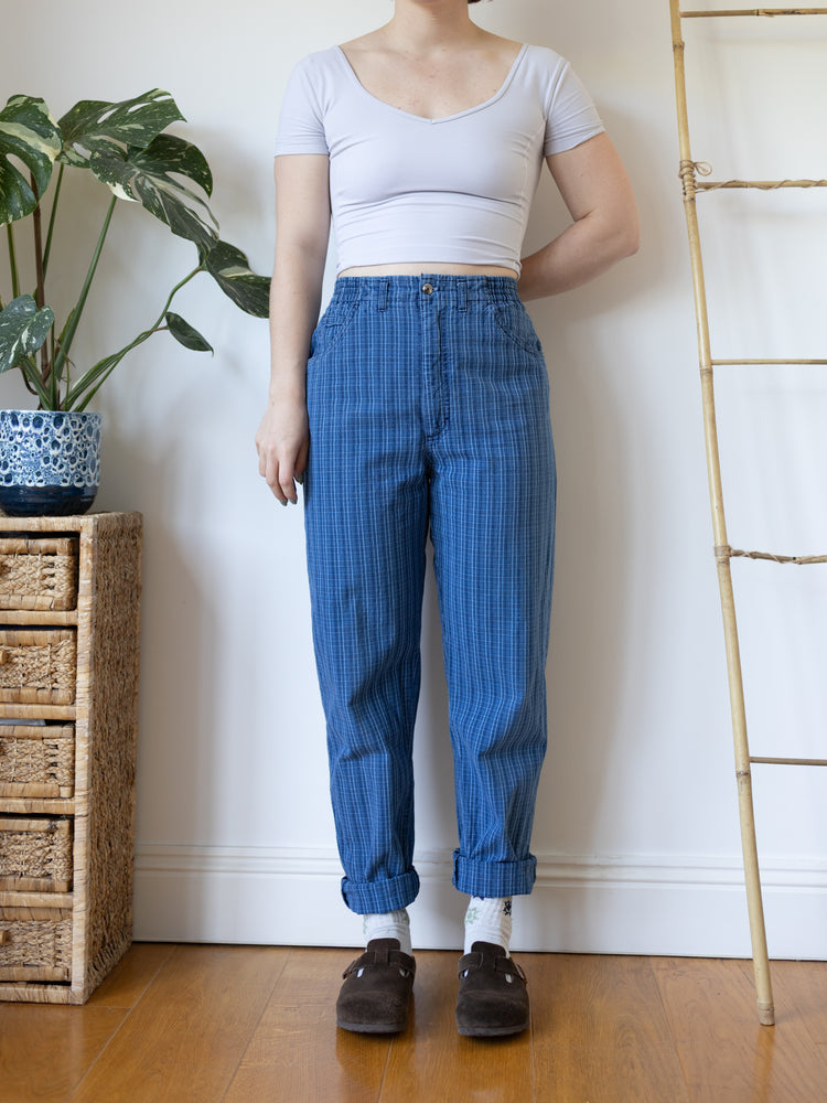 L. L. Bean Checkered Mum Jeans - 30-32"