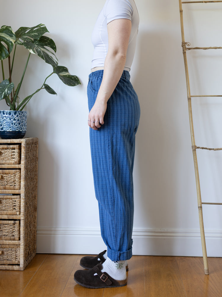 L. L. Bean Checkered Mum Jeans - 30-32"