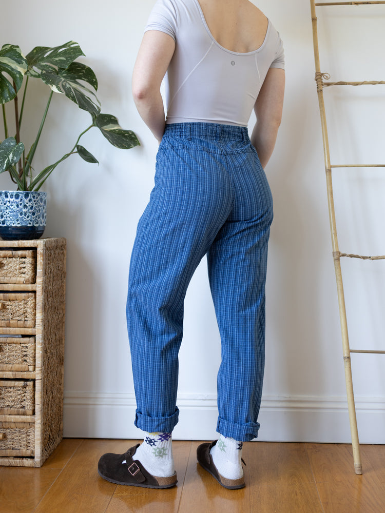 L. L. Bean Checkered Mum Jeans - 30-32"