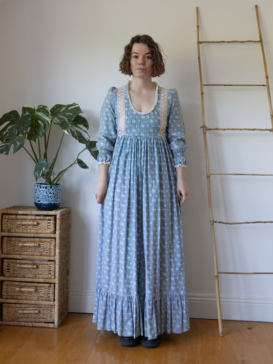 Laura Ashley Cornflower Blue Prairie Dress - S/M