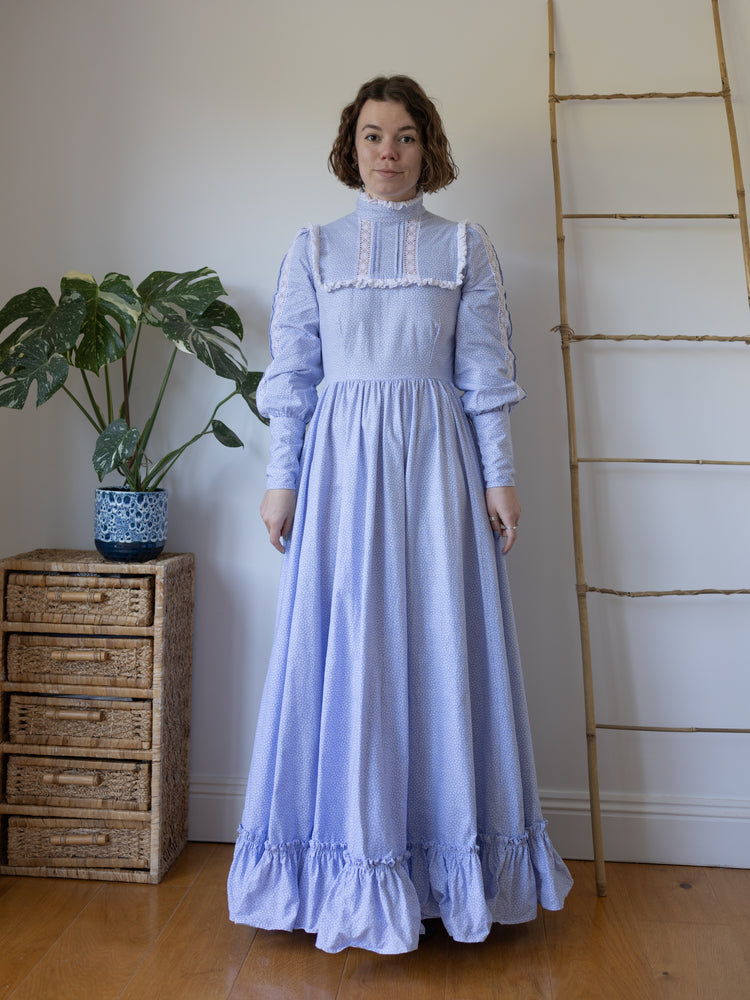 Laura Ashley Light Blue Prairie Dress - S/M