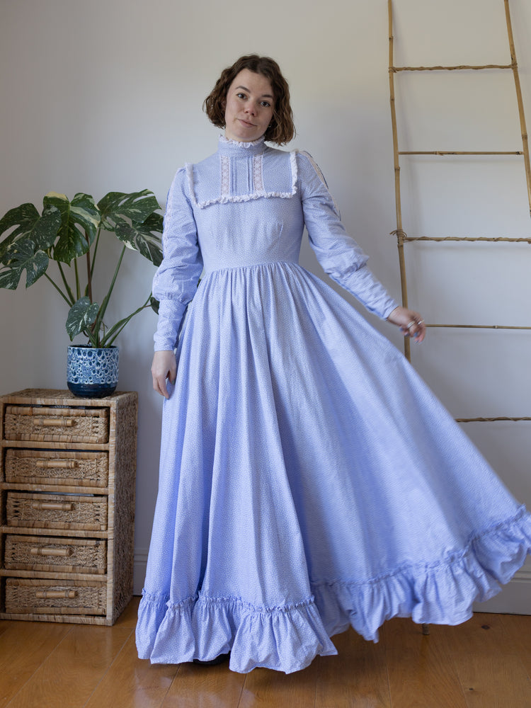 Laura Ashley Light Blue Prairie Dress - S/M