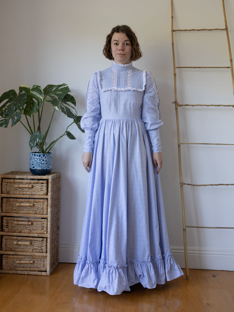 Laura Ashley Light Blue Prairie Dress - S/M