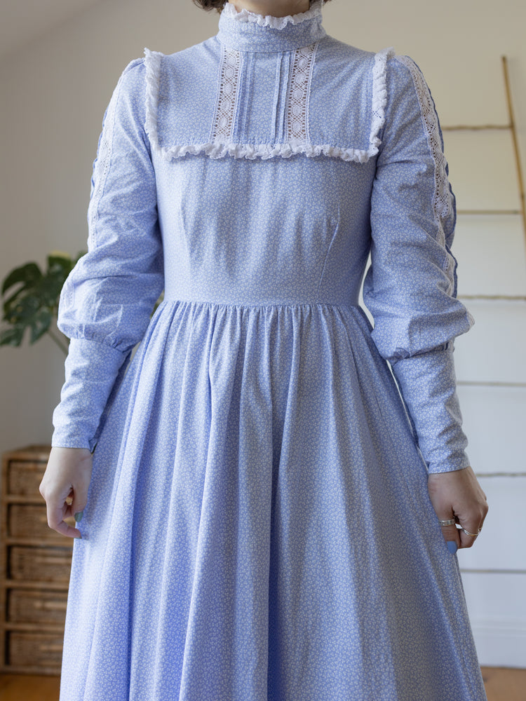 Laura Ashley Light Blue Prairie Dress - S/M