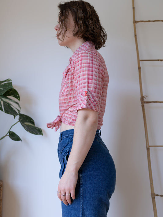 Western Style Plaid Shirt - S