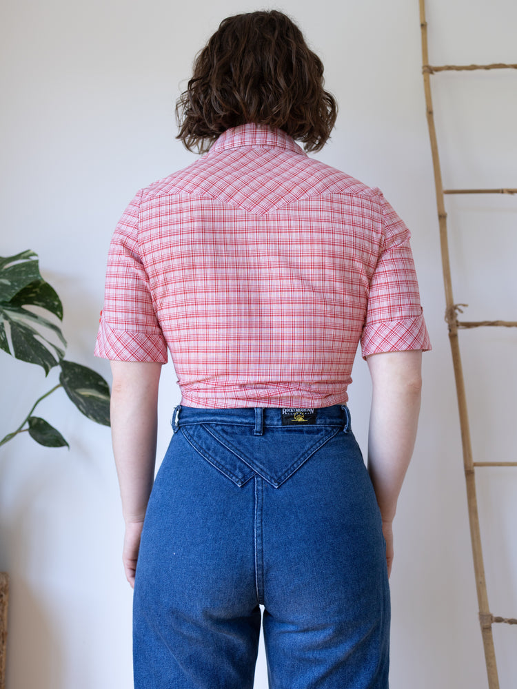 Western Style Plaid Shirt - S