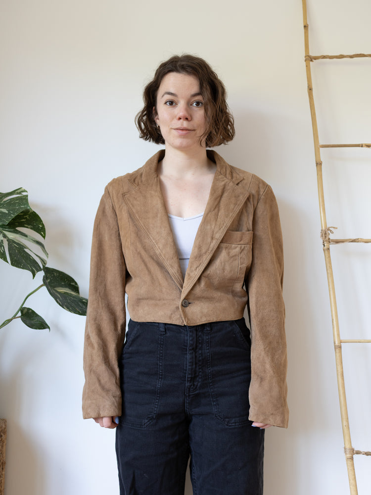 Cropped Suede Jacket - M