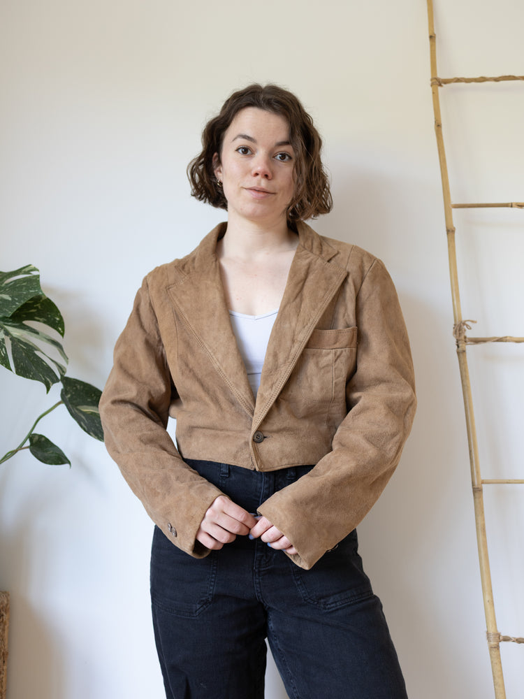 Cropped Suede Jacket - M