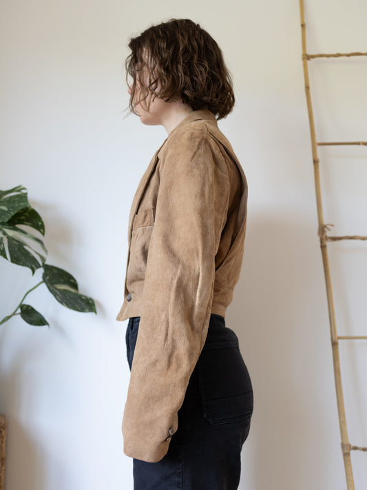 Cropped Suede Jacket - M