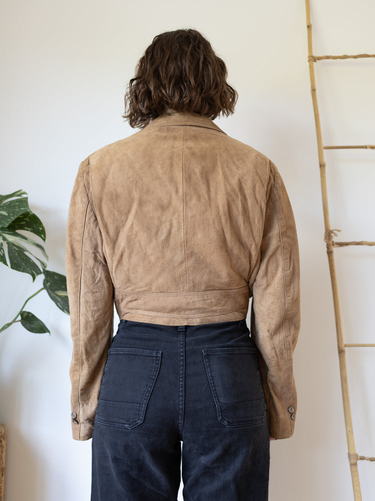 Cropped Suede Jacket - M