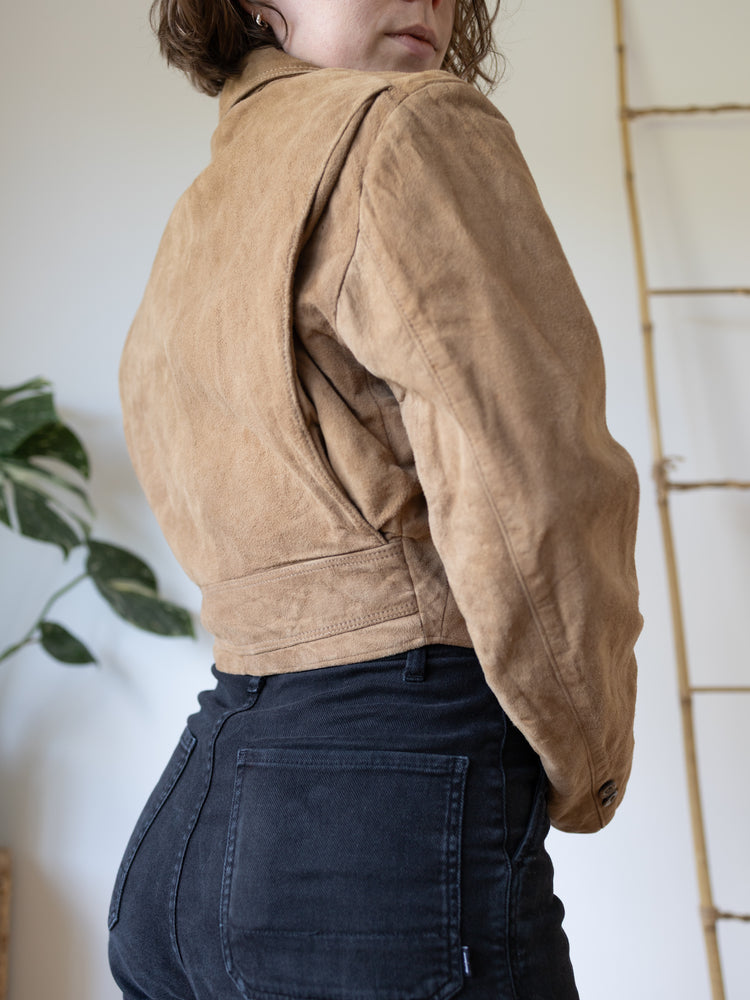 Cropped Suede Jacket - M