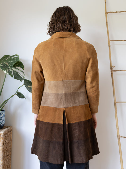 Brown Suede Patchwork Jacket - S