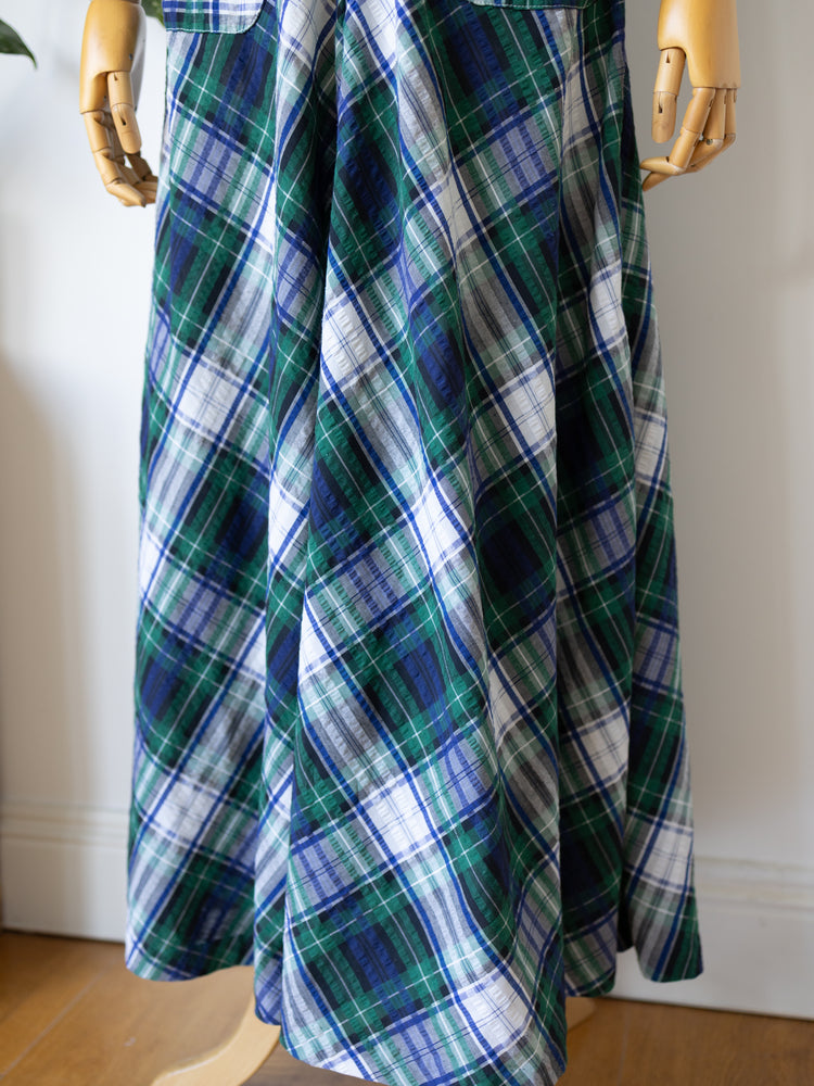 Green Tartan Maxi Dress - XS