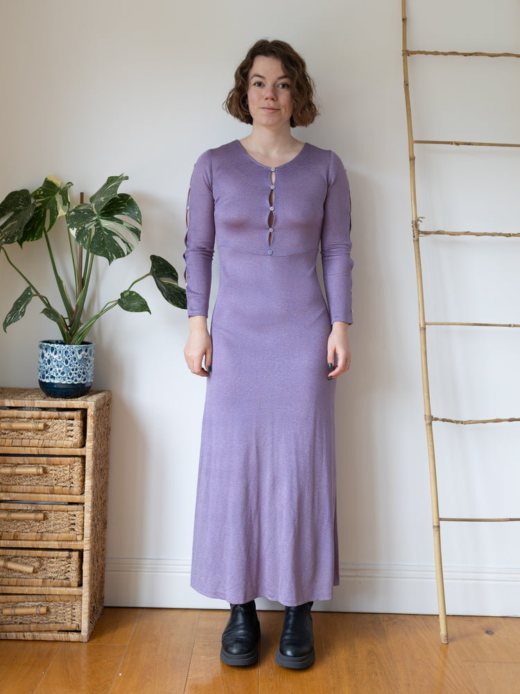 Lilac Side Button Dress - S