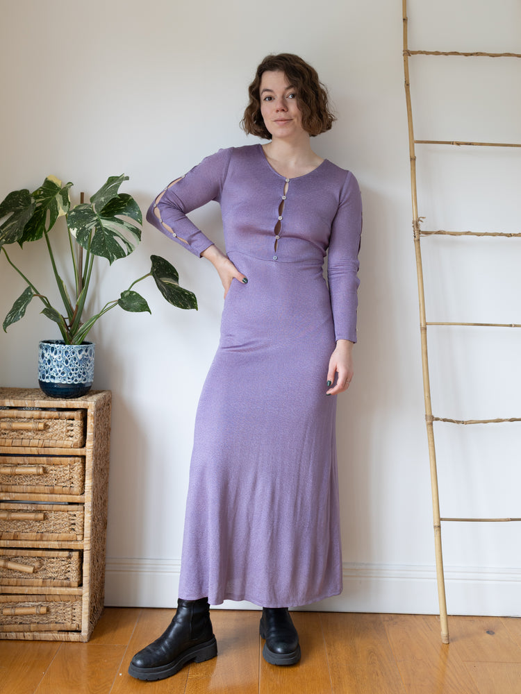 Lilac Side Button Dress - S