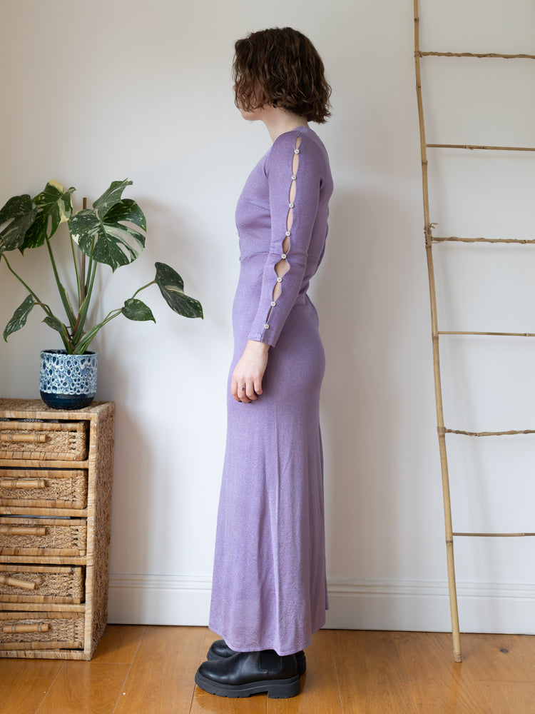 Lilac Side Button Dress - S