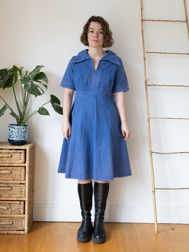 Western Style Denim Dress - M