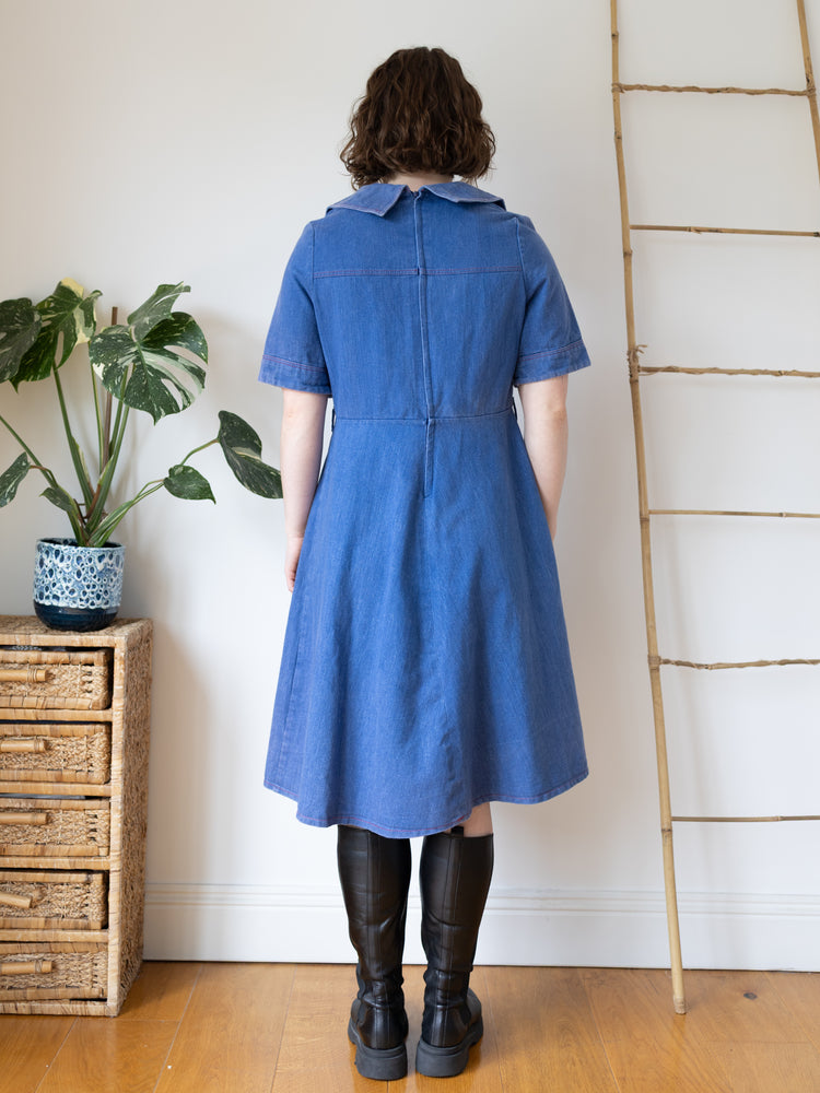 Western Style Denim Dress - M