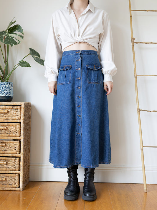 Western Style Denim Skirt - 31"