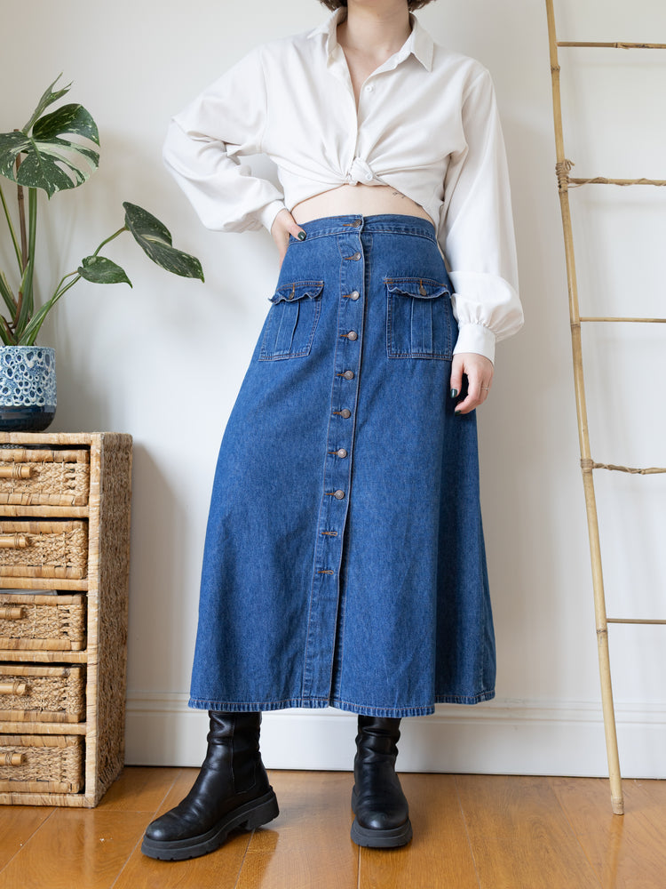 Western Style Denim Skirt - 31"