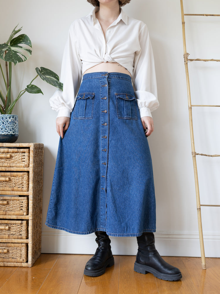 Western Style Denim Skirt - 31"