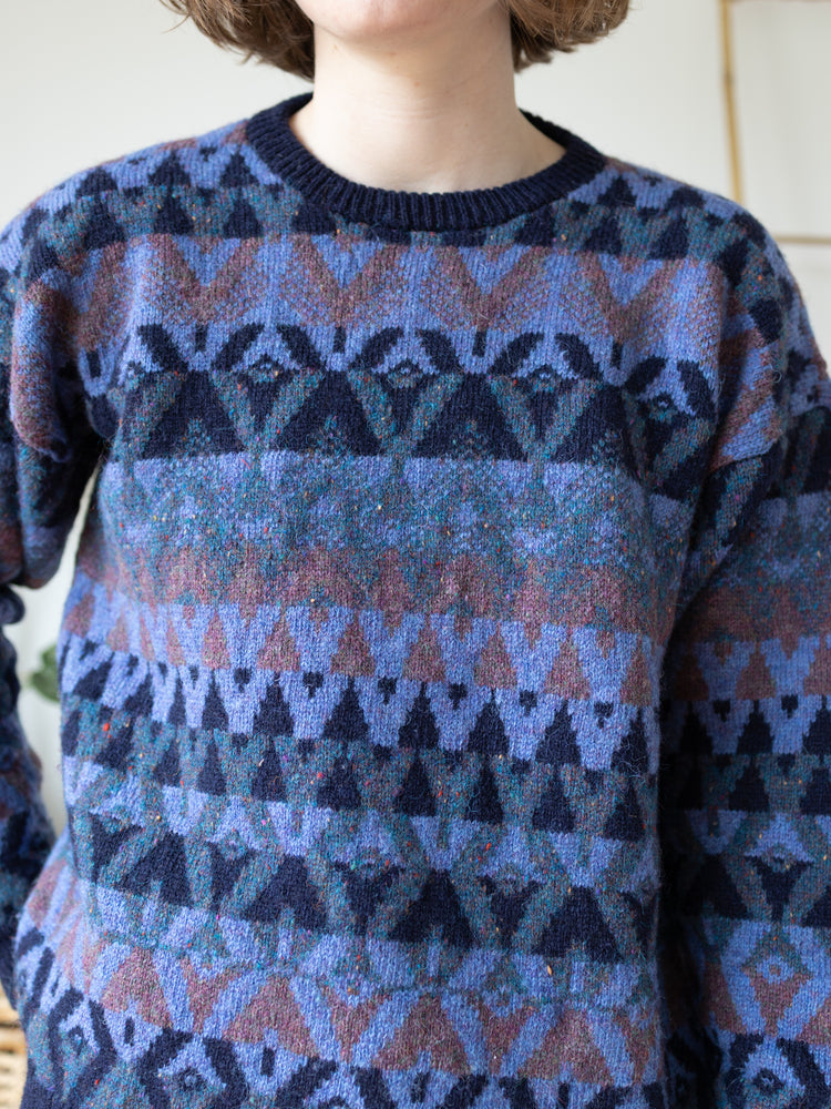 Navy Speckled Patterned Jumper - M