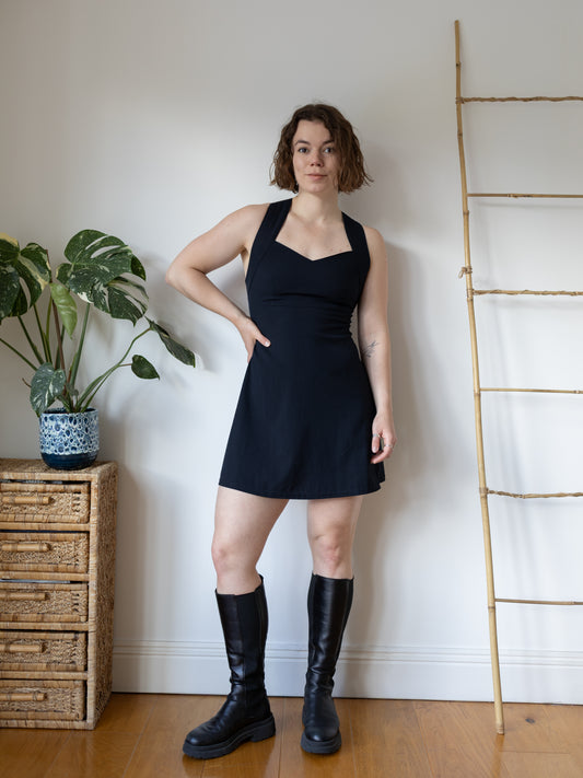 Black Crossback Mini Dress - XS