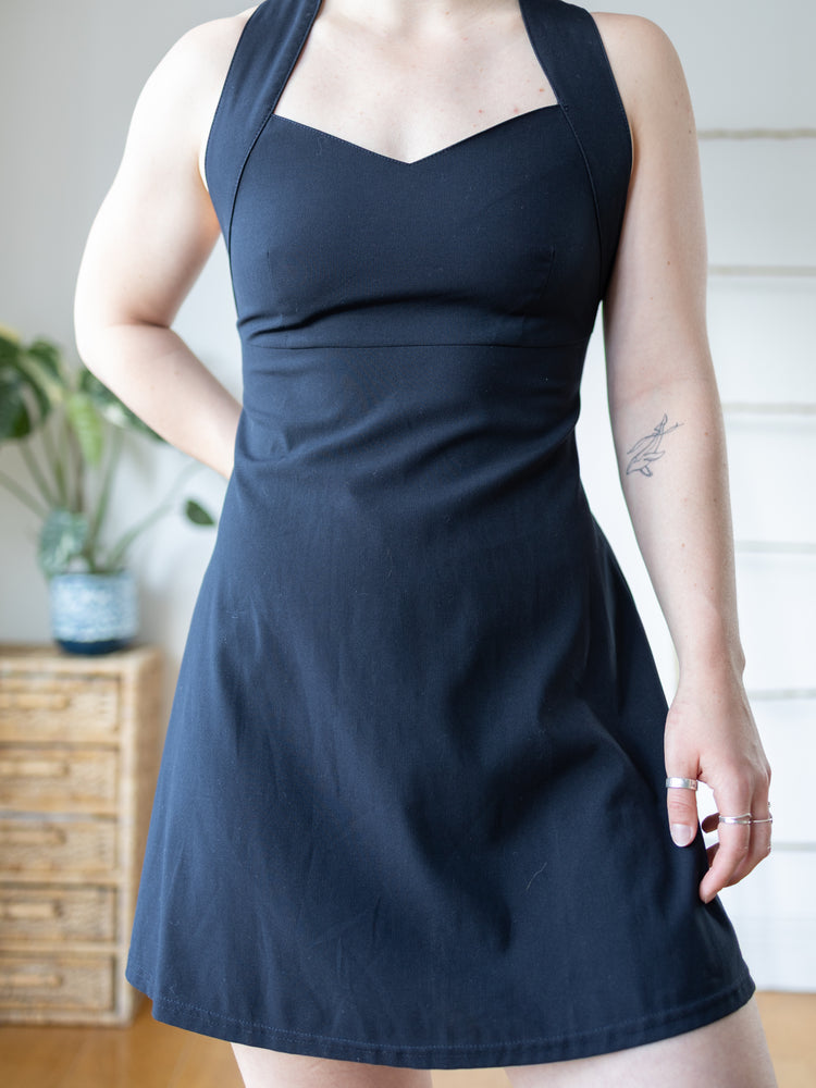 Black Crossback Mini Dress - XS