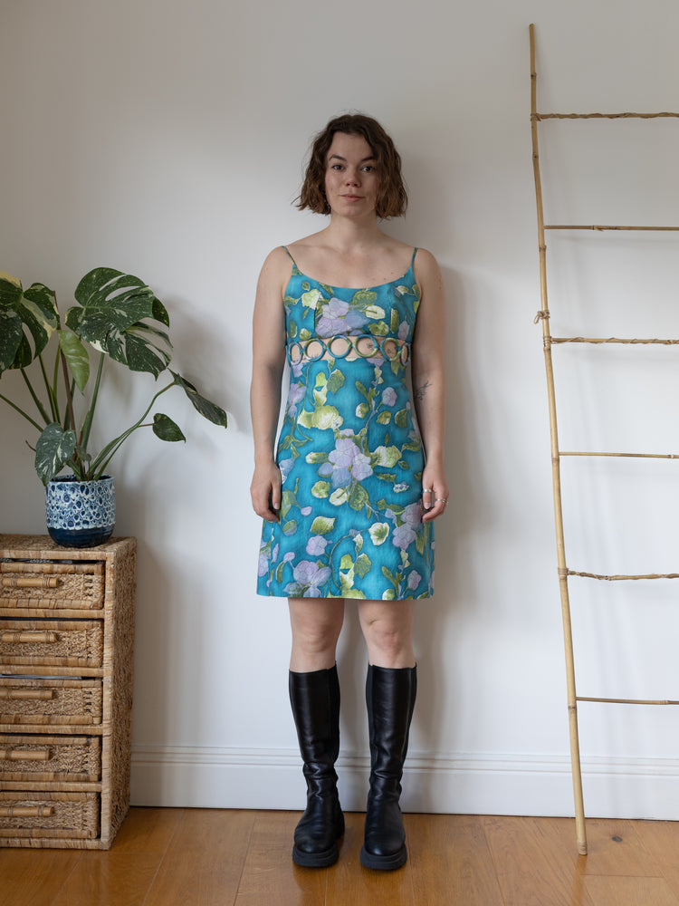 Unique Ring Waist Mini Dress - S