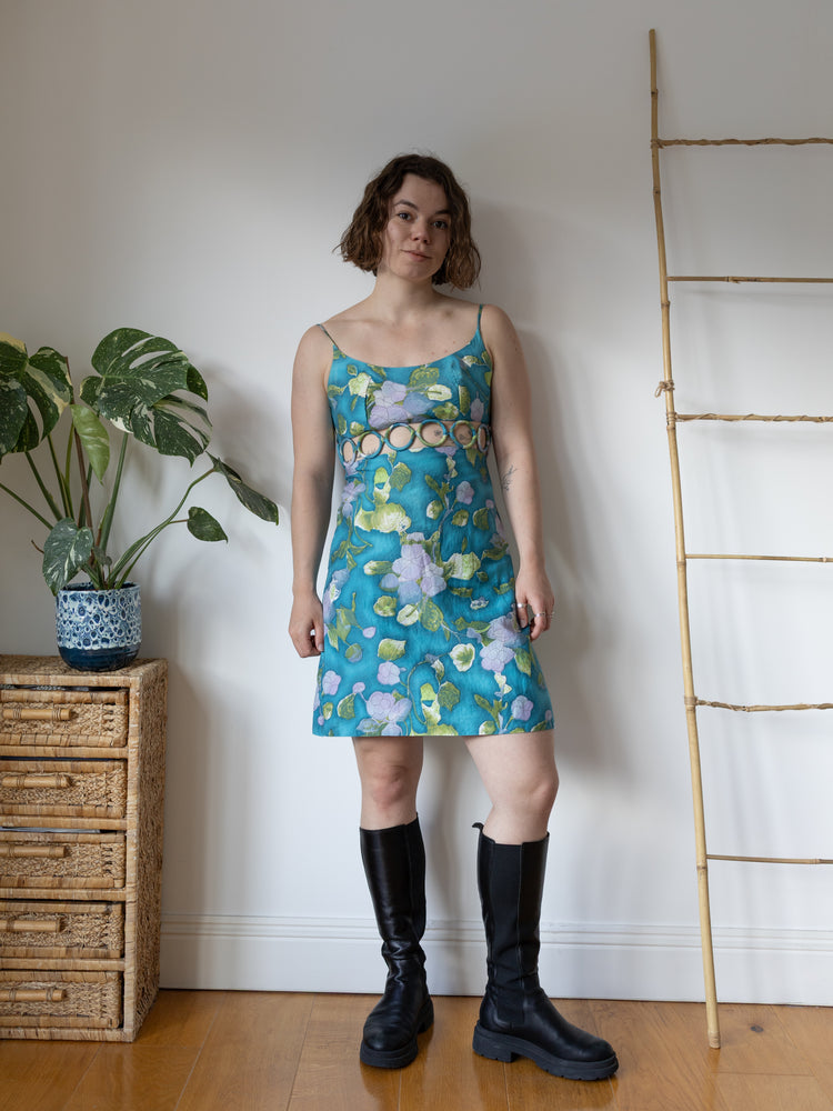 Unique Ring Waist Mini Dress - S