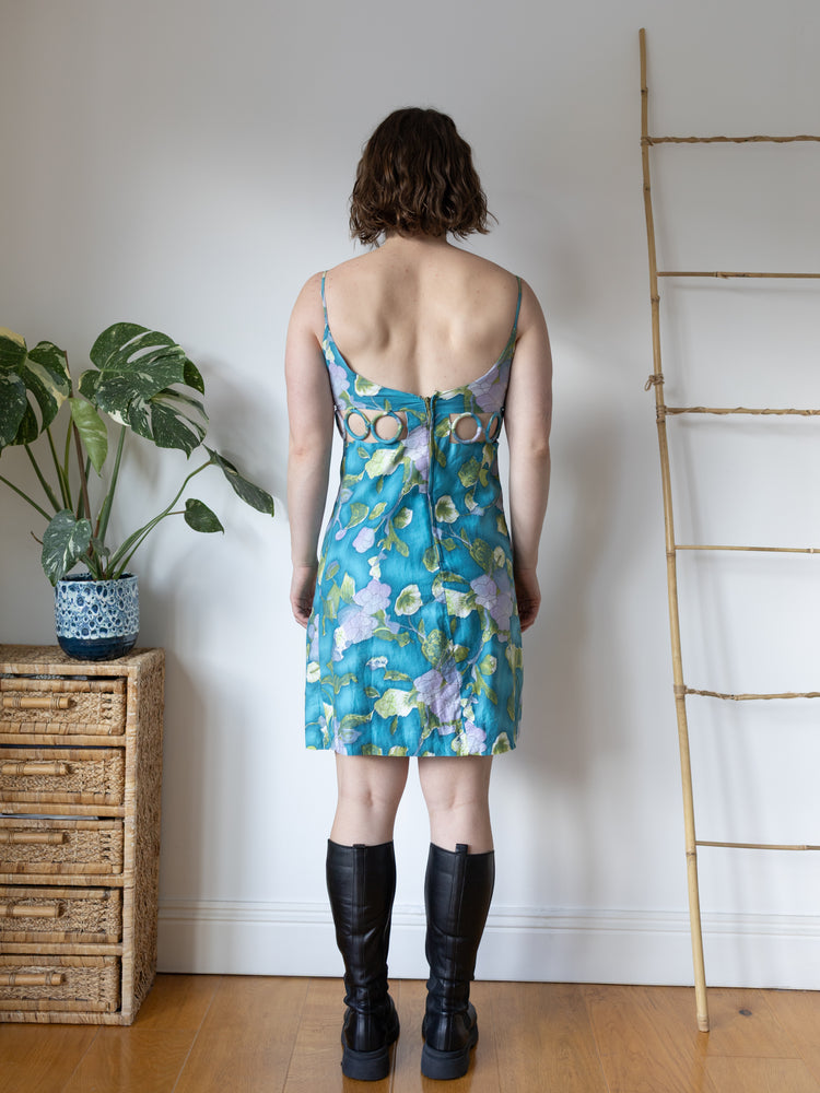 Unique Ring Waist Mini Dress - S