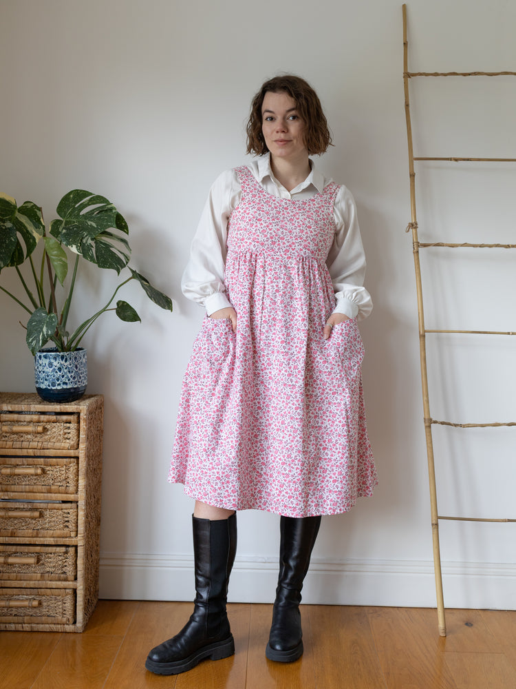 Ditsy Floral Button Back Pinafore Dress - XS/S