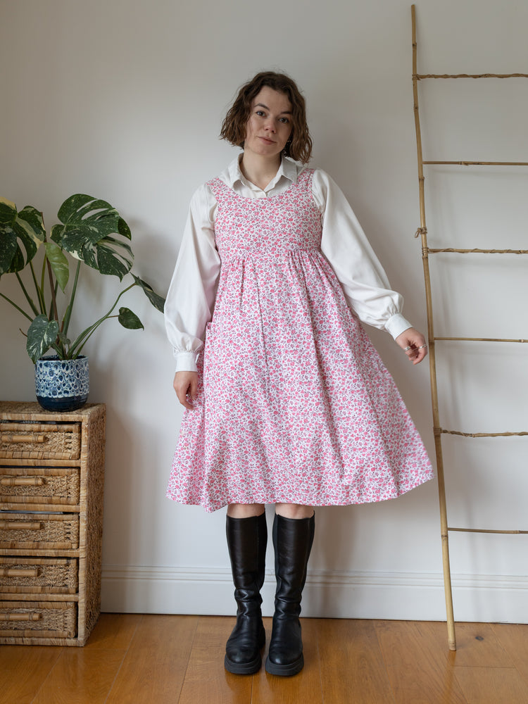 Ditsy Floral Button Back Pinafore Dress - XS/S