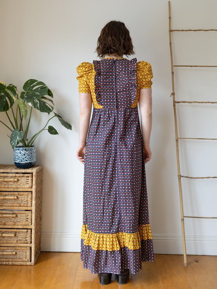 Strawberry Daisy Patterned Maxi Dress - S